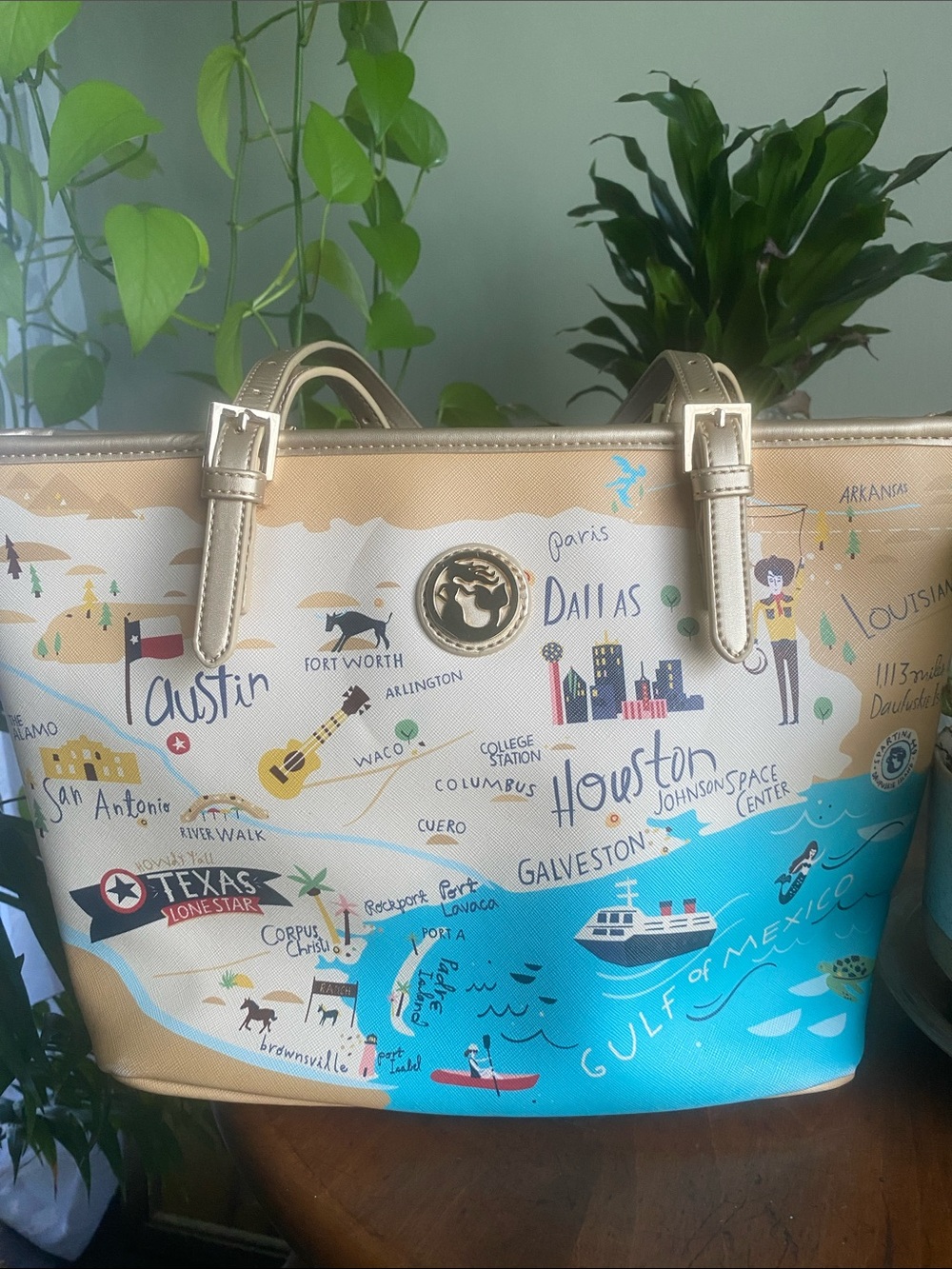 Spartina 449 Women’s Greetings From Texas Map Tote Bag